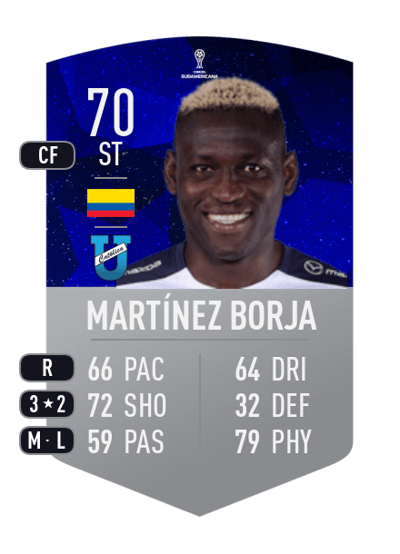 Cristian Martínez Borja CONMEBOL SUDAMERICANA 70 OVR