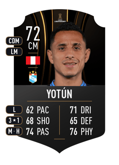 Yoshimar Yotún CONMEBOL LIBERTADORES 72 OVR