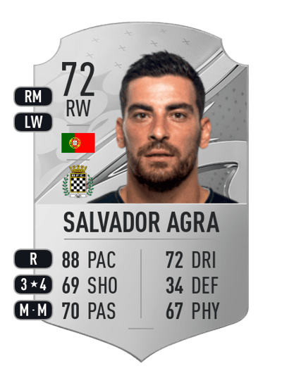 Salvador Agra Rare 72 OVR