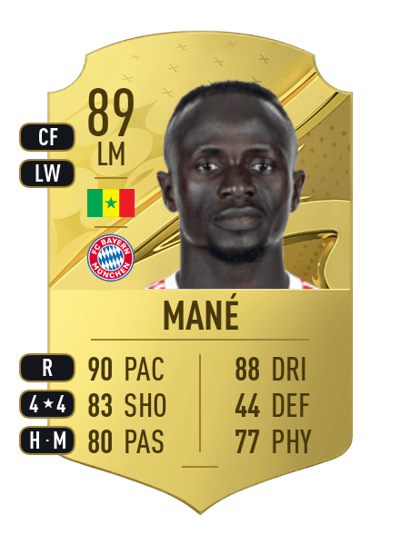 Sadio Mané Rare 89 OVR