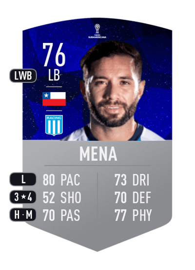 Eugenio Mena CONMEBOL SUDAMERICANA 76 OVR