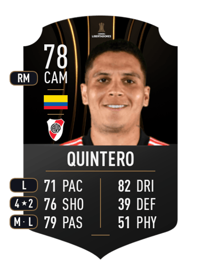Juan Fernando Quintero CONMEBOL LIBERTADORES 78 OVR