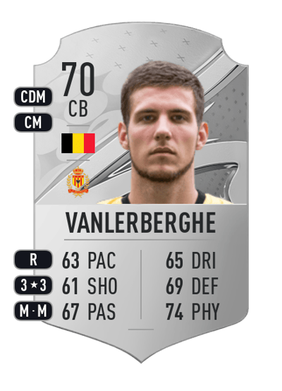 Jordi Vanlerberghe Rare 70 OVR