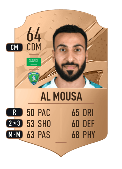 Nouh Al Mousa Rare 64 OVR
