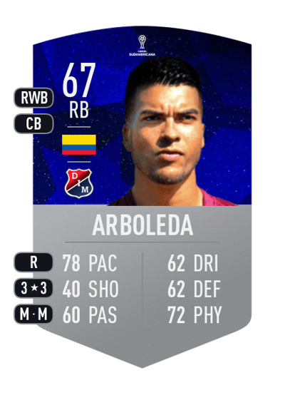 Juan Arboleda CONMEBOL SUDAMERICANA 67 OVR