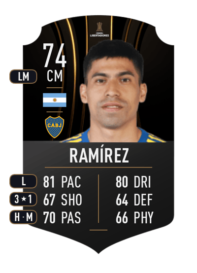 Juan Ramírez CONMEBOL LIBERTADORES 74 OVR