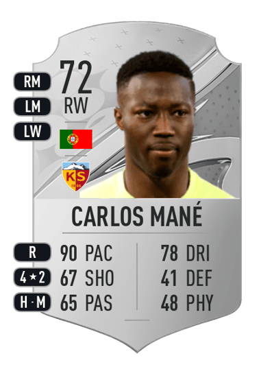 Carlos Mané Rare 72 OVR