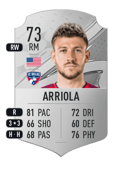 Paul Arriola Rare 73 OVR