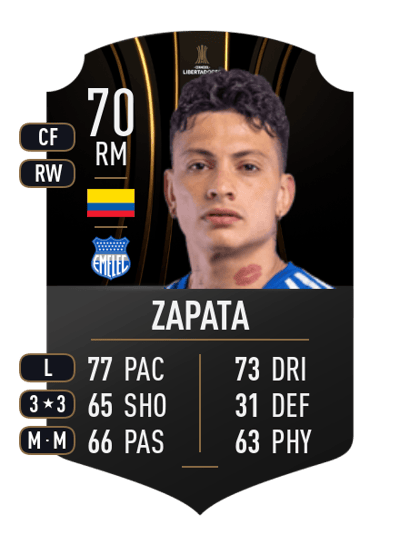 Alexis Zapata CONMEBOL LIBERTADORES 70 OVR