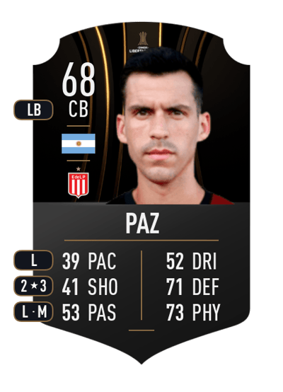 Nehuén Paz CONMEBOL LIBERTADORES 68 OVR