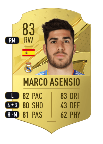 Marco Asensio Rare 83 OVR