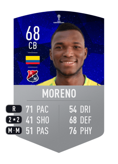 Víctor Moreno CONMEBOL SUDAMERICANA 68 OVR