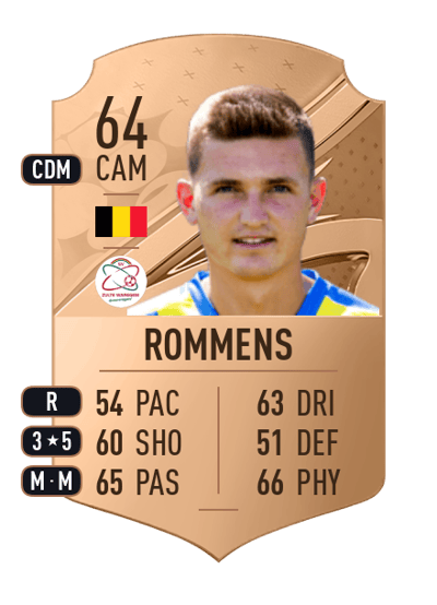 Nicolas Rommens Rare 64 OVR