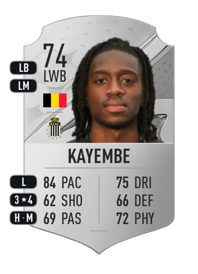 Joris Kayembe Rare 74 OVR