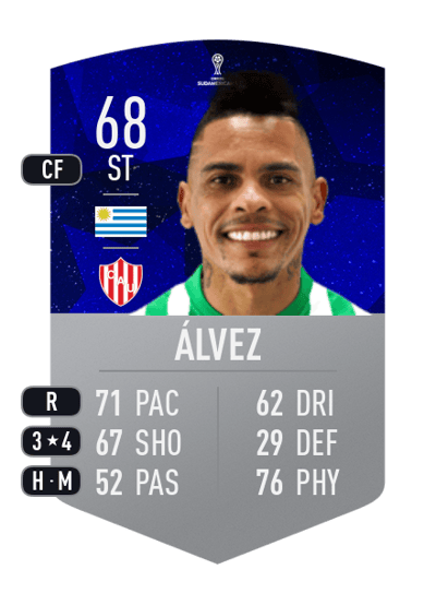 Jonatan Álvez CONMEBOL SUDAMERICANA 68 OVR