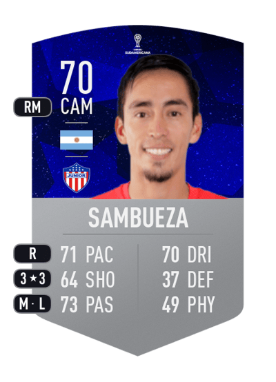 Fabián Sambueza CONMEBOL SUDAMERICANA 70 OVR