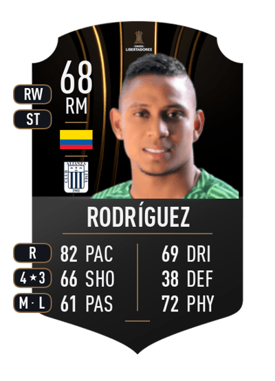 Arley Rodríguez CONMEBOL LIBERTADORES 68 OVR