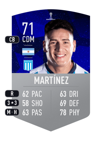 Mauricio Martínez CONMEBOL SUDAMERICANA 71 OVR