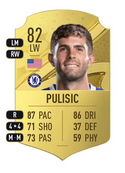 Christian Pulisic Rare 82 OVR