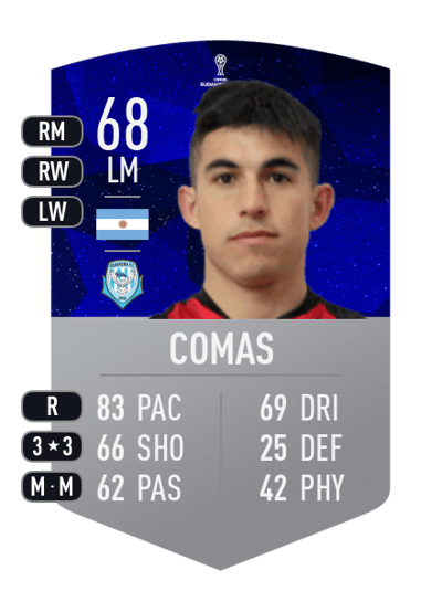 Lautaro Comas CONMEBOL SUDAMERICANA 68 OVR