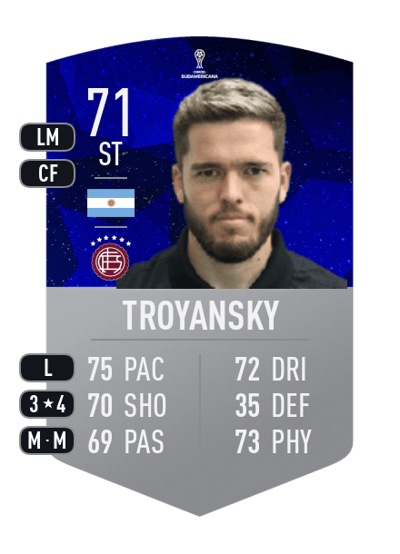 Franco Troyansky CONMEBOL SUDAMERICANA 71 OVR