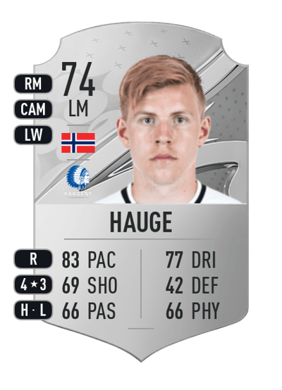 Jens Petter Hauge Rare 74 OVR
