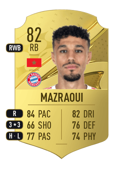 Noussair Mazraoui Rare 82 OVR
