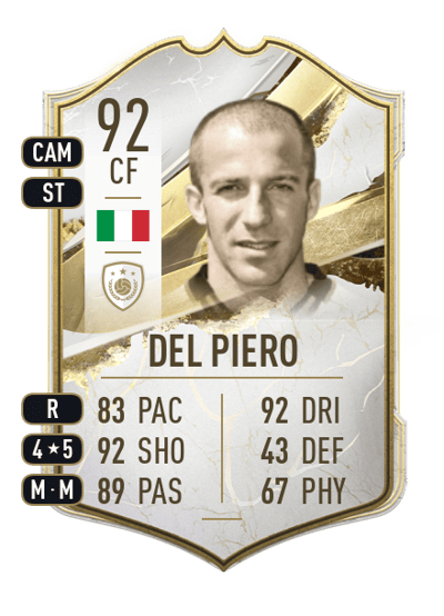 Alessandro Del Piero Icon 92 OVR