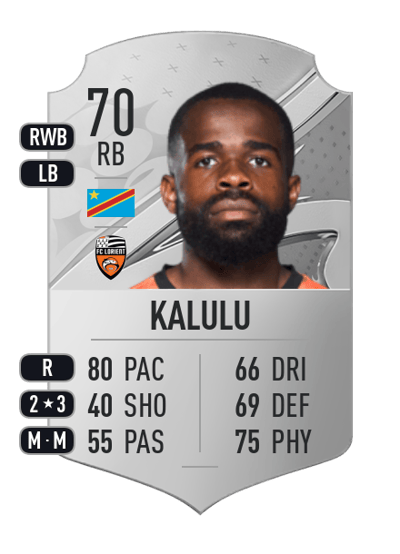 Gédéon Kalulu Rare 70 OVR