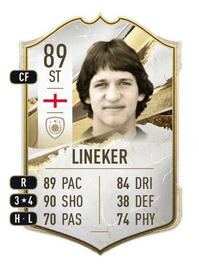 Gary Lineker Icon 89 OVR