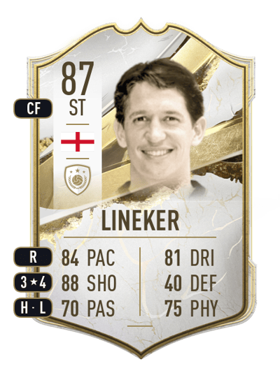 Gary Lineker Icon 87 OVR