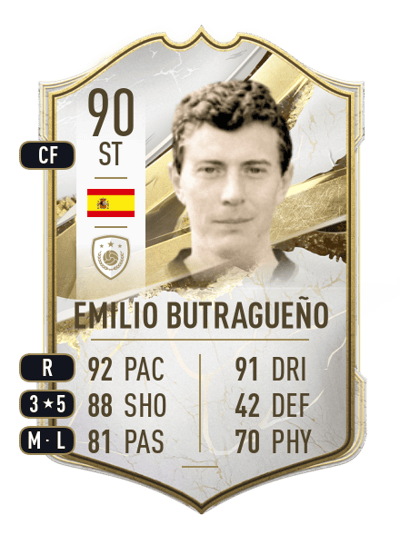 Emilio Butragueño Icon 90 OVR