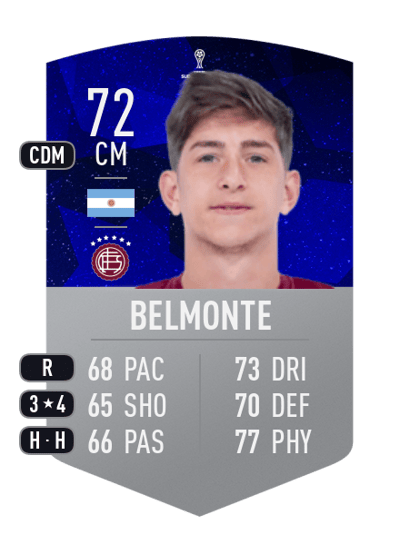 Tomás Belmonte CONMEBOL SUDAMERICANA 72 OVR