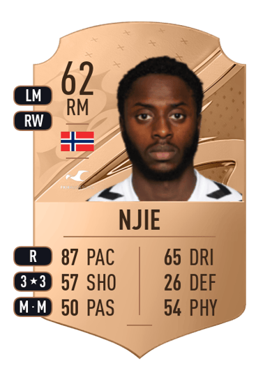 Bilal Njie Rare 62 OVR