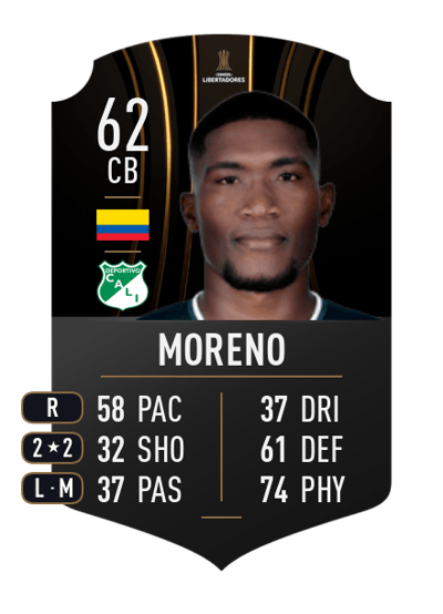 Kevin Moreno CONMEBOL LIBERTADORES 62 OVR