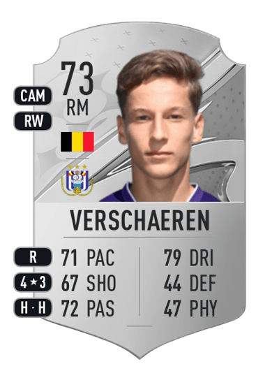 Yari Verschaeren Rare 73 OVR