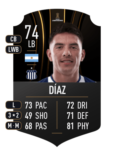 Enzo Díaz CONMEBOL LIBERTADORES 74 OVR