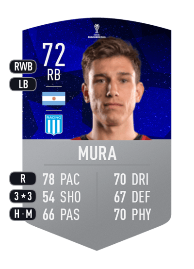 Facundo Mura CONMEBOL SUDAMERICANA 72 OVR