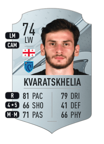Khvicha Kvaratskhelia Rare 74 OVR