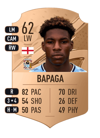 Will Bapaga Rare 62 OVR