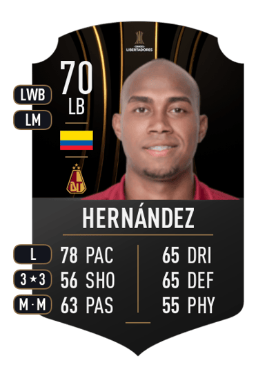 Junior Hernández CONMEBOL LIBERTADORES 70 OVR