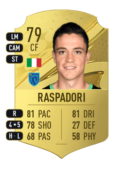 Giacomo Raspadori Rare 79 OVR