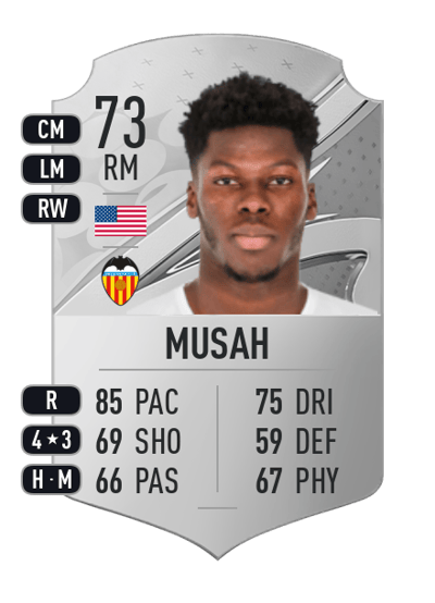 Yunus Musah Rare 73 OVR
