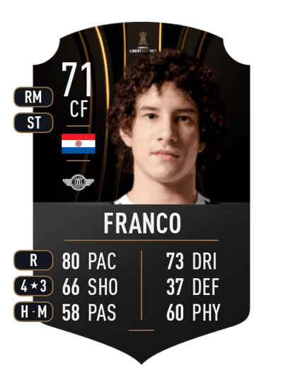 Iván Franco CONMEBOL LIBERTADORES 71 OVR