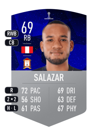 Aldair Salazar CONMEBOL SUDAMERICANA 69 OVR
