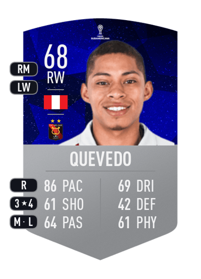 Kevin Quevedo CONMEBOL SUDAMERICANA 68 OVR
