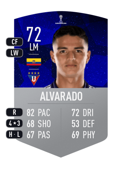 Alexander Alvarado CONMEBOL SUDAMERICANA 72 OVR