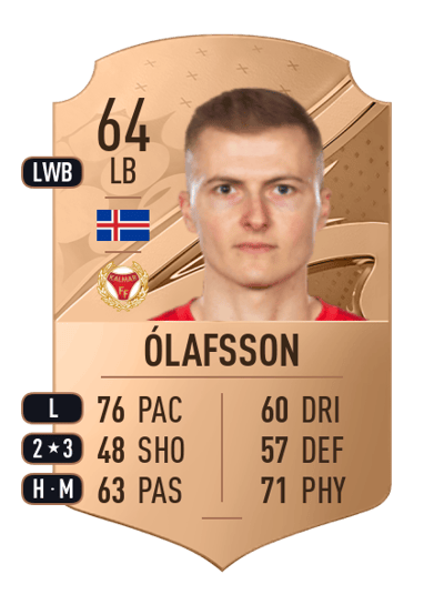 Davíð Kristján Ólafsson Rare 64 OVR