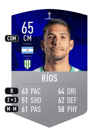 Lautaro Ríos CONMEBOL SUDAMERICANA 65 OVR