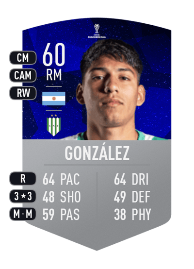 Matías González CONMEBOL SUDAMERICANA 60 OVR